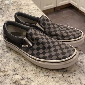 Black and grey checkered vans